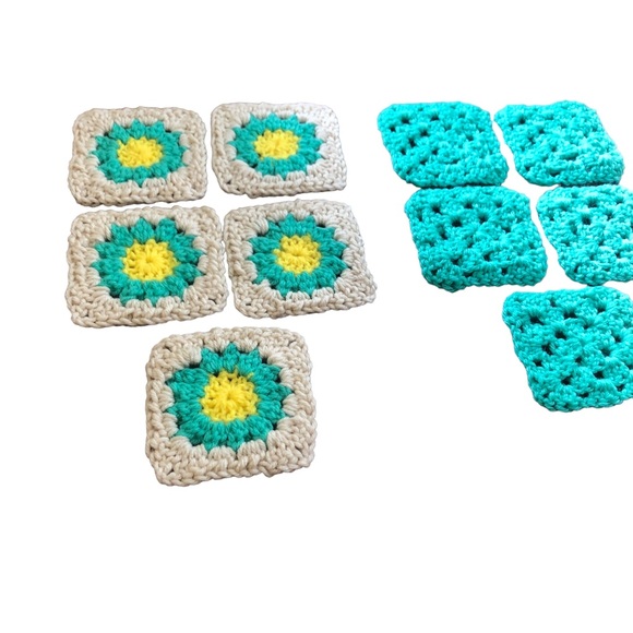 10 Handmade Granny Square Blocks for Afghans, Bags, Hats DYI PROJECTS 4”x 4” - Picture 8 of 13